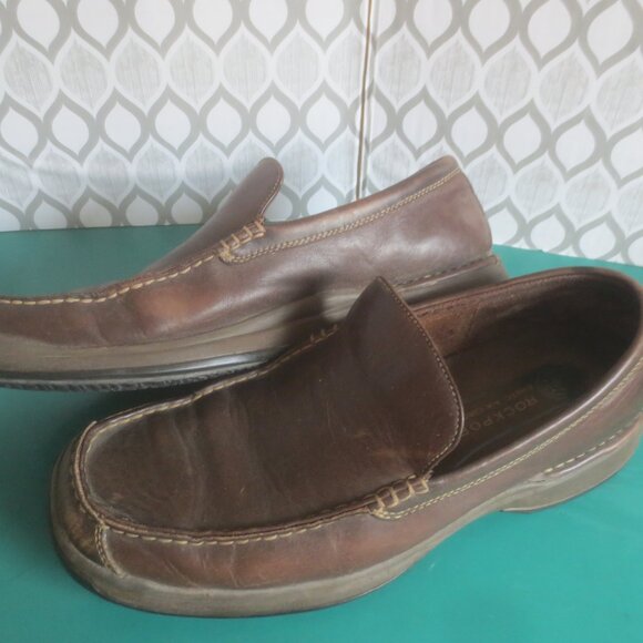 Rockport Mens Size 11 Loafer Driving Shoes Brown Leather Slip On Comfort Shoes. - Picture 6 of 16